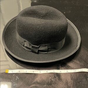 Black Fedora Hat with Ribbon